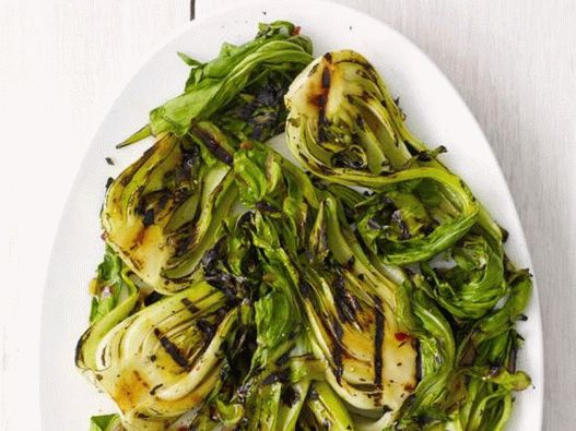 Fotografía del plato - Repollo a la parrilla Bok Choy