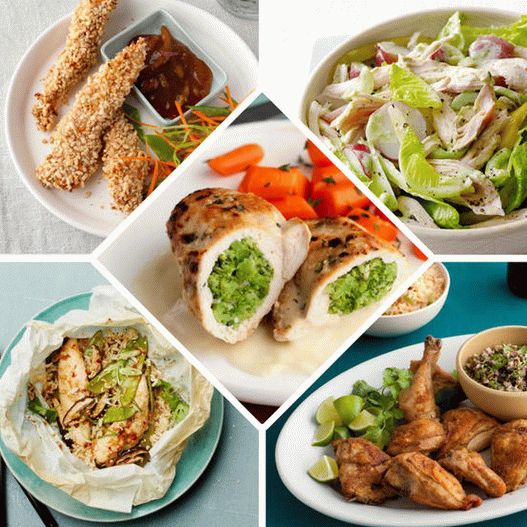 Recetas fotográficas de platos de pollo saludables
