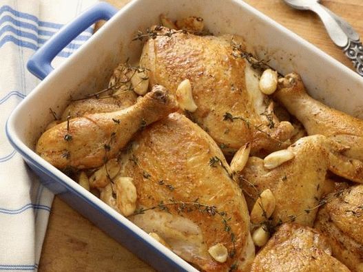 Pollo y 40 dientes de ajo