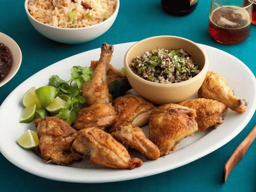 Pollo al horno con pimiento picante y semillas de calabaza