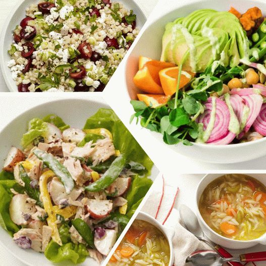 Recetas fotográficas para comidas saludables para el almuerzo