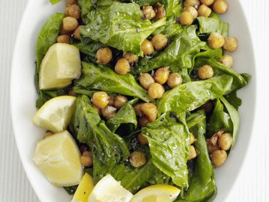 Garbanzos al horno con especias y espinacas