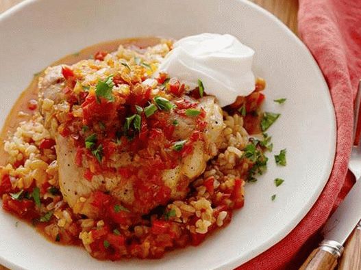 Cazuela con arroz y pollo