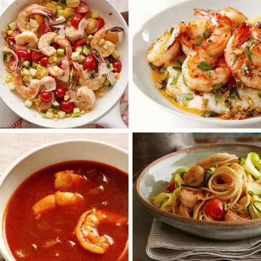 Recetas fotográficas para platos saludables de camarones