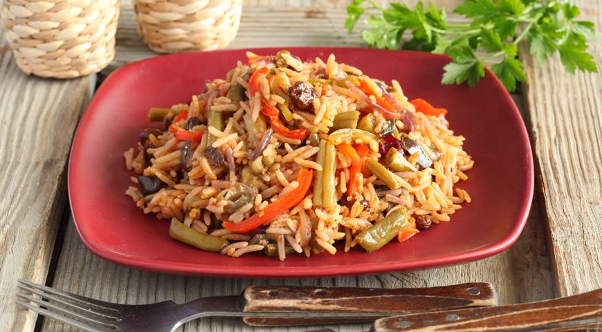 Arroz con judías verdes