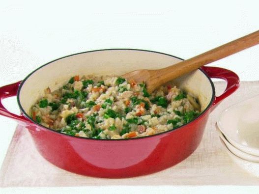Foto de risotto con tocino y col rizada