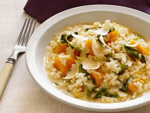 Foto de Risotto con calabaza en una olla de cocción lenta