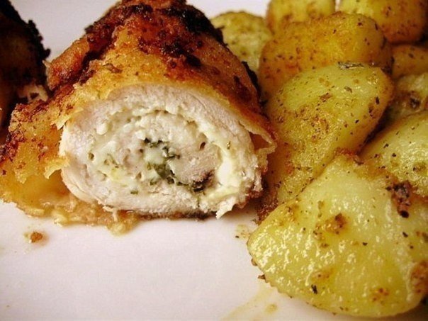 Rollos de pechuga de pollo