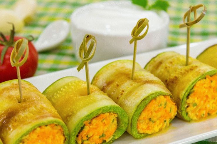 Rollos de calabacín