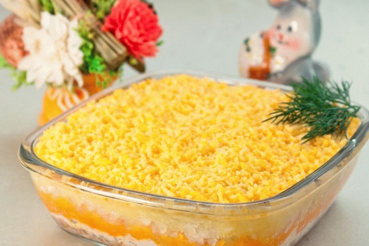 Ensalada de mimosa con saurio