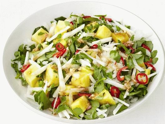 Ensalada de fotos con piña y hikama