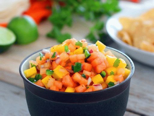 Foto de salsa de mango y papaya