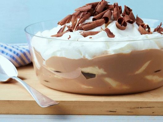Foto pudín de chocolate y plátano