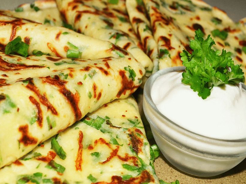 Tortitas de queso con hierbas