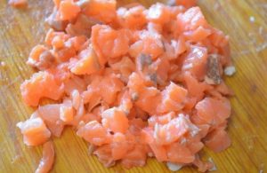 Bolas de queso con salmón