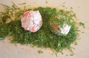 Bolas de queso con salmón