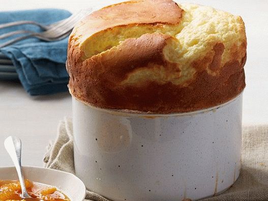 Foto Soufflé de queso con compota de naranja