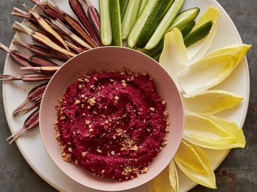 Salsa de remolacha y lentejas al horno