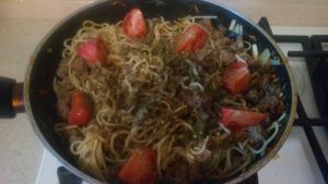 Espagueti azul marino