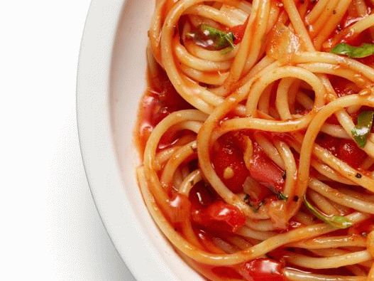 Foto de espagueti con salsa marinara