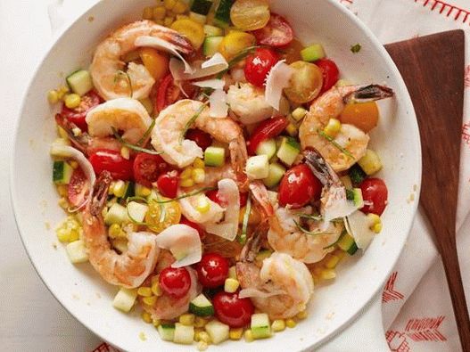 Salteado de fotos con camarones