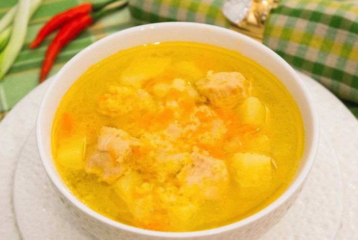 Sopa de pavo y mijo