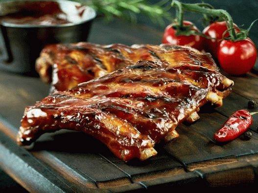 Foto costillas de cerdo en glaseado de miel