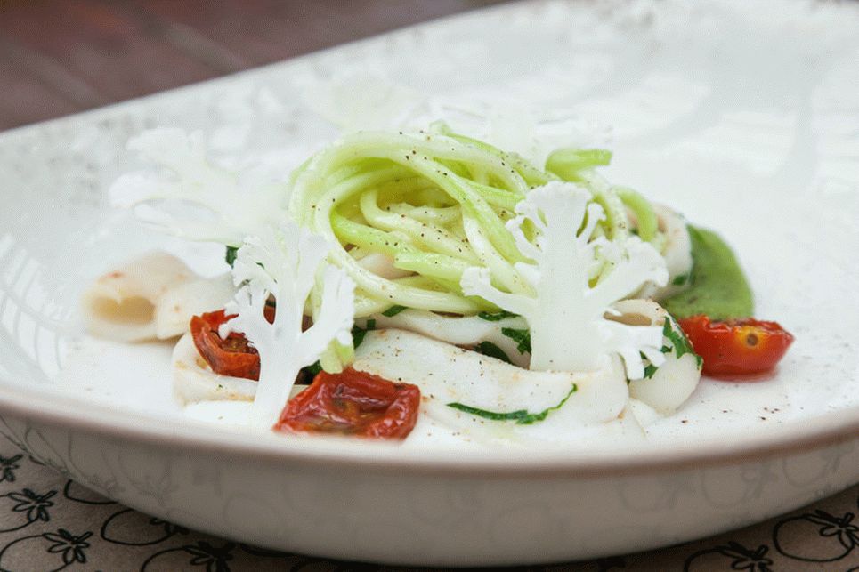 Ensalada tibia de calamar