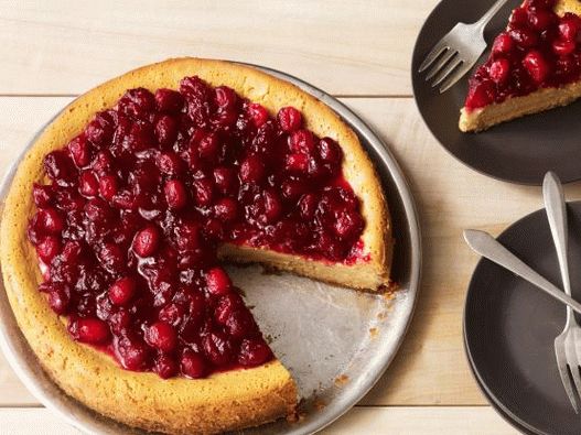 Pastel de queso con calabaza y arándanos