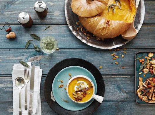 Sopa de crema de calabaza con foto