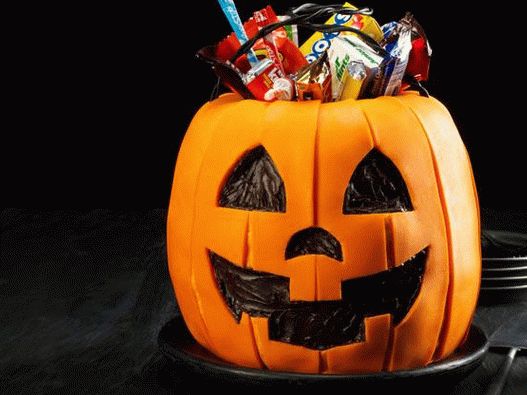Foto del cubo de dulces de Halloween