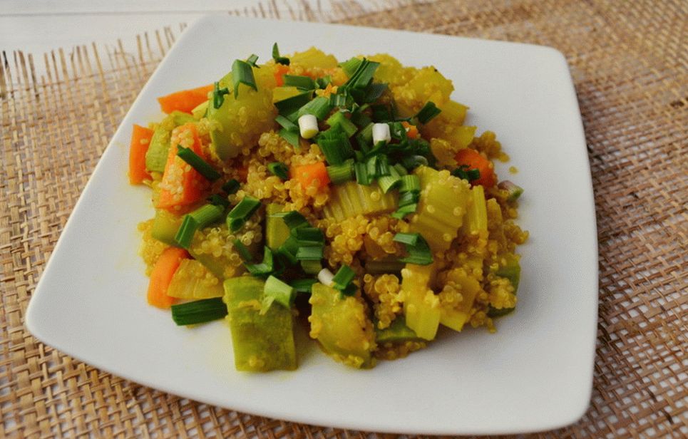Verduras al vapor con quinua