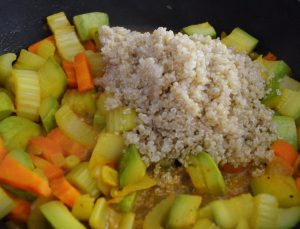 Verduras al vapor con quinua