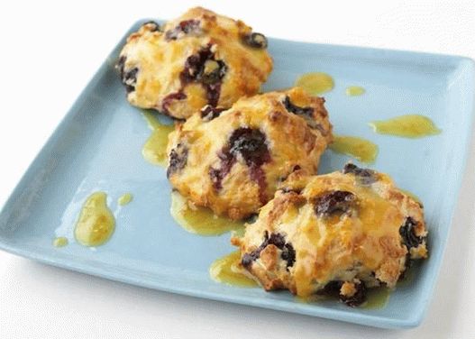 Scones con arándanos y glaseado de naranja