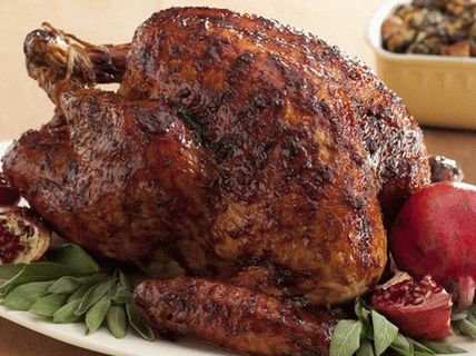 Pavo al horno con glaseado de granada
