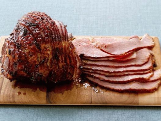 Foto Jamón al horno en glaseado de higos anaranjados